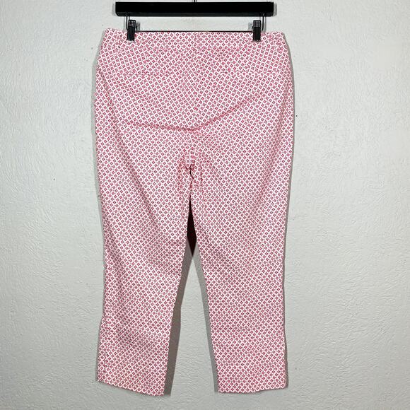 Cynthia Rowley Crop Casual Pant Ankle Red White - 10 - Picture 5 of 5